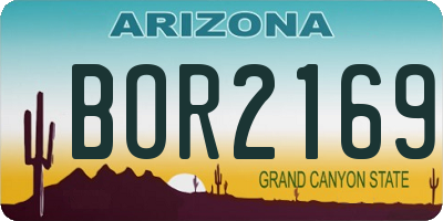 AZ license plate BOR2169