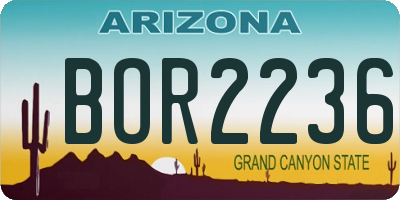 AZ license plate BOR2236