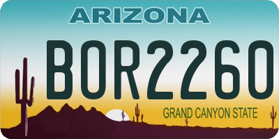 AZ license plate BOR2260
