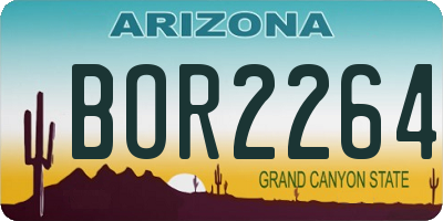 AZ license plate BOR2264
