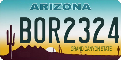 AZ license plate BOR2324