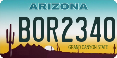 AZ license plate BOR2340