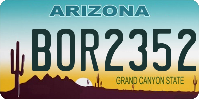 AZ license plate BOR2352