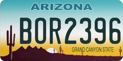AZ license plate BOR2396