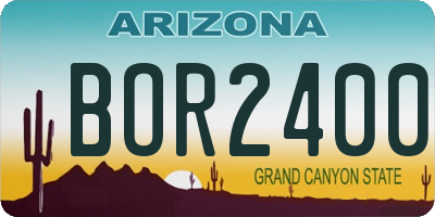 AZ license plate BOR2400