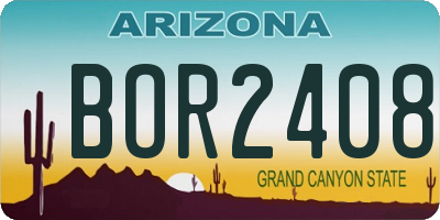 AZ license plate BOR2408