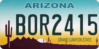 AZ license plate BOR2415