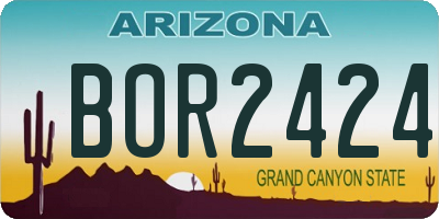 AZ license plate BOR2424