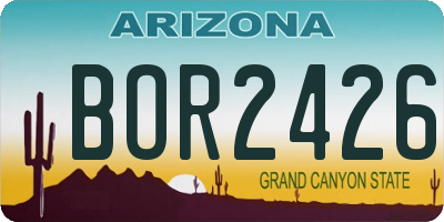 AZ license plate BOR2426