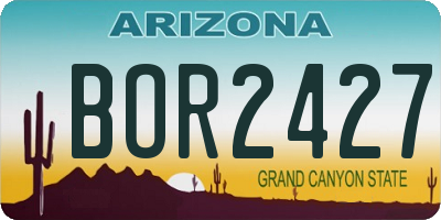 AZ license plate BOR2427