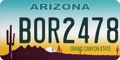 AZ license plate BOR2478