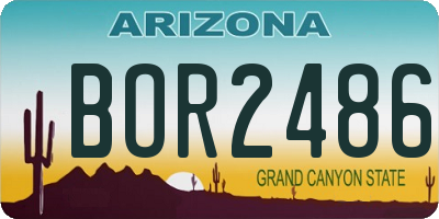 AZ license plate BOR2486
