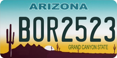 AZ license plate BOR2523