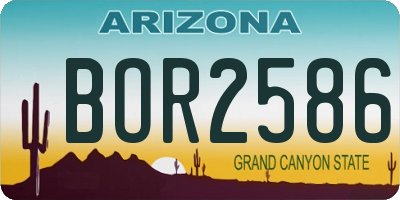 AZ license plate BOR2586