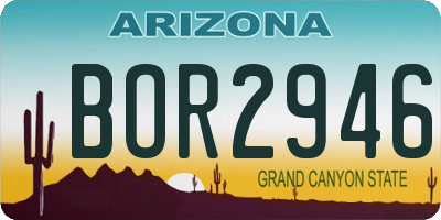 AZ license plate BOR2946
