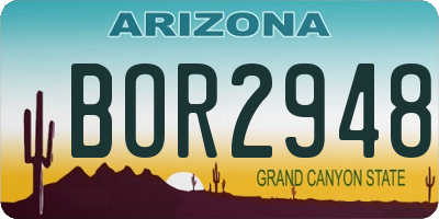 AZ license plate BOR2948