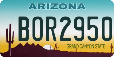 AZ license plate BOR2950