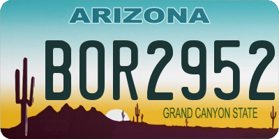 AZ license plate BOR2952