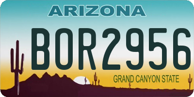 AZ license plate BOR2956