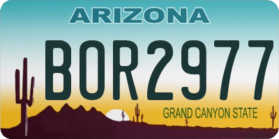 AZ license plate BOR2977