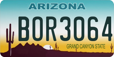 AZ license plate BOR3064