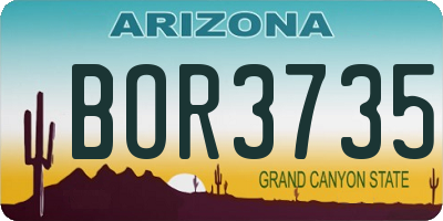AZ license plate BOR3735