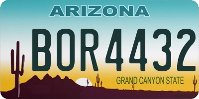 AZ license plate BOR4432