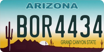 AZ license plate BOR4434