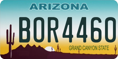 AZ license plate BOR4460