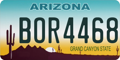 AZ license plate BOR4468