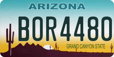 AZ license plate BOR4480