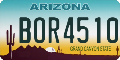 AZ license plate BOR4510