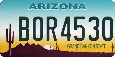 AZ license plate BOR4530