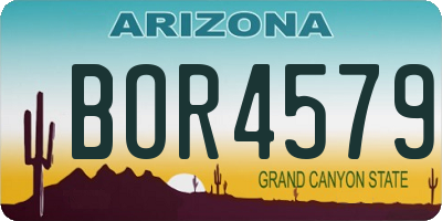 AZ license plate BOR4579