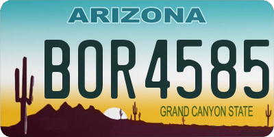 AZ license plate BOR4585