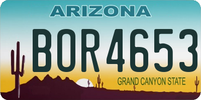 AZ license plate BOR4653