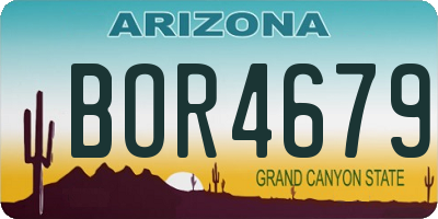 AZ license plate BOR4679