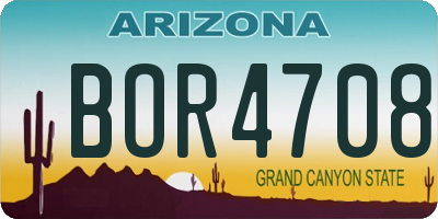 AZ license plate BOR4708