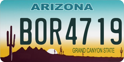 AZ license plate BOR4719