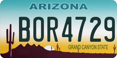 AZ license plate BOR4729