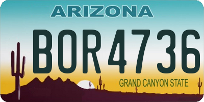 AZ license plate BOR4736