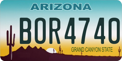AZ license plate BOR4740