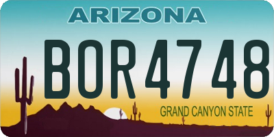 AZ license plate BOR4748