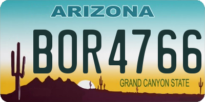 AZ license plate BOR4766