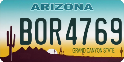 AZ license plate BOR4769