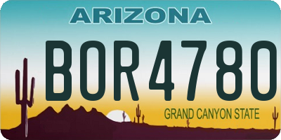 AZ license plate BOR4780