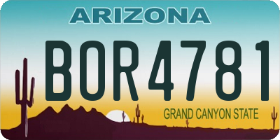 AZ license plate BOR4781