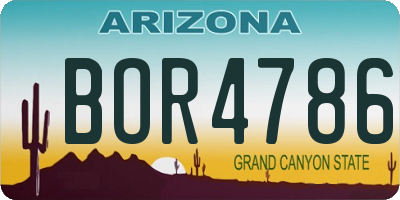AZ license plate BOR4786