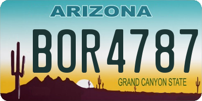 AZ license plate BOR4787