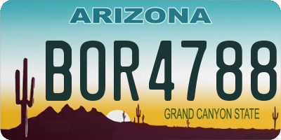 AZ license plate BOR4788